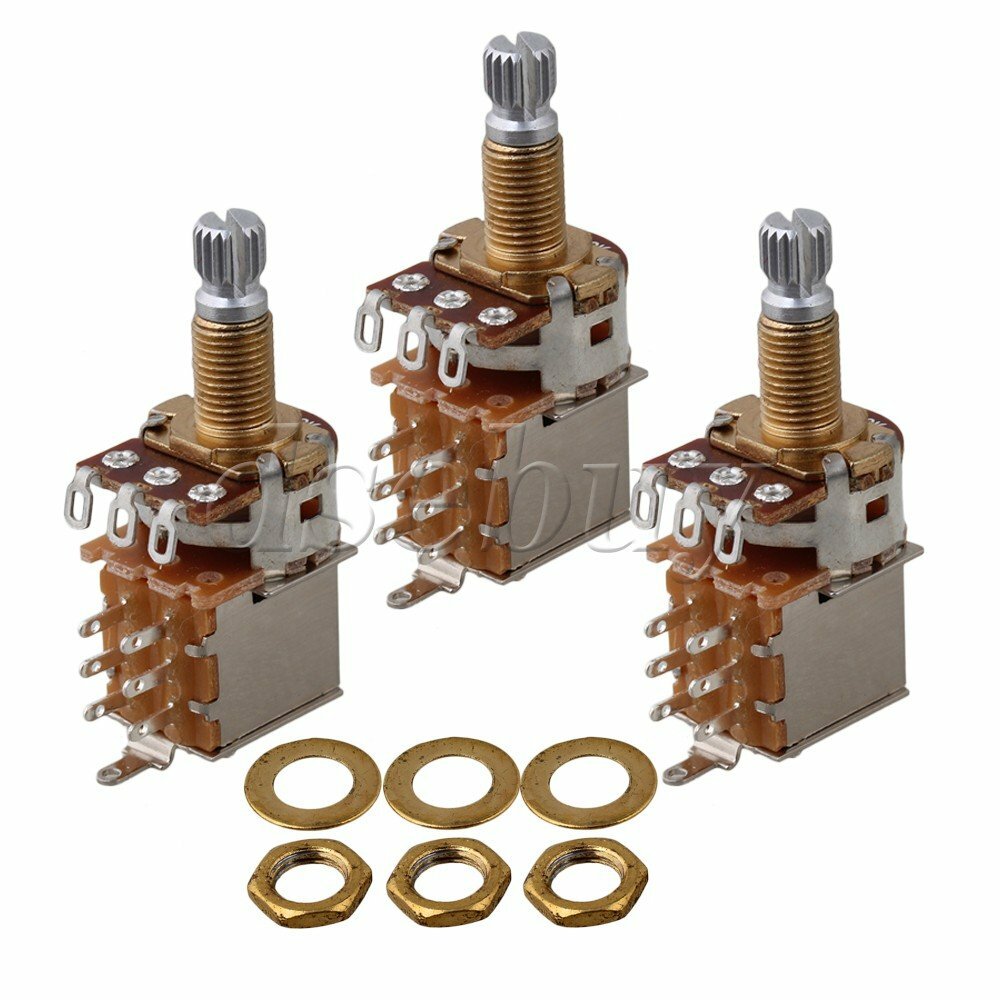 9PCS B500K18mm Gold Plated Shaft Audio Tone Guitar Potentiometer Switch