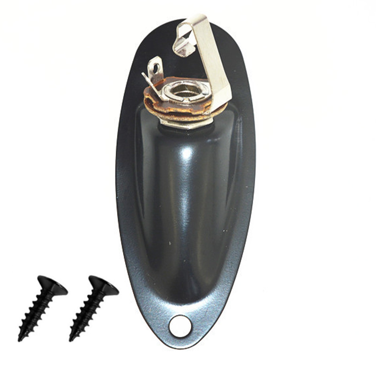 Metal Jack Plug Socket Cover Plate With Screws For FD Strat Guitar Boat Style z
