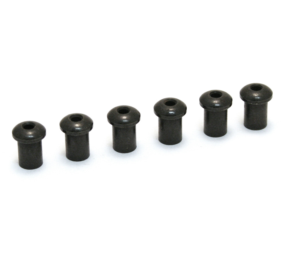 (6) Custom Black 5mm Body Top String Ferrules for Electric Guitar BTSF-5-B