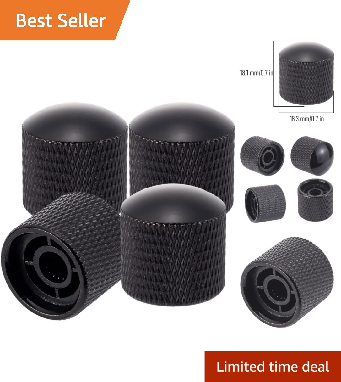 Durable 4-Pack Metal Guitar Control Knobs for Effortless Tone Adjustment