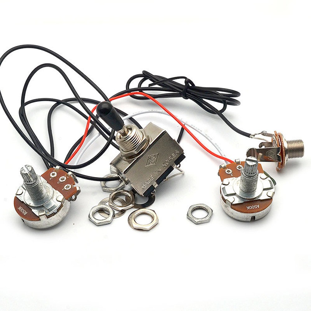Electric Guitar Wiring 3 Way Toggle Switch 1 Volume 1 Tone 500K Pots