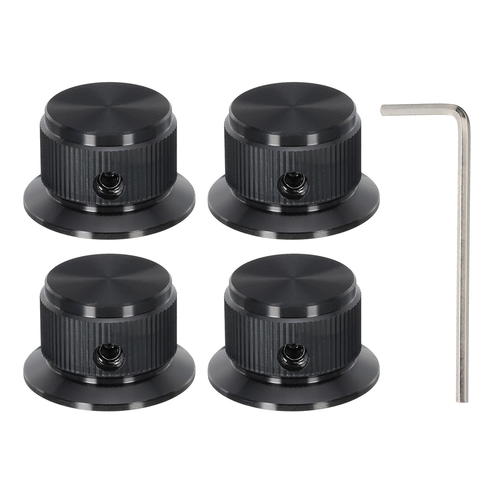 4 x Aluminium Potentiometer Knobs Control Knob 24mm for Guitar Amplifier Black