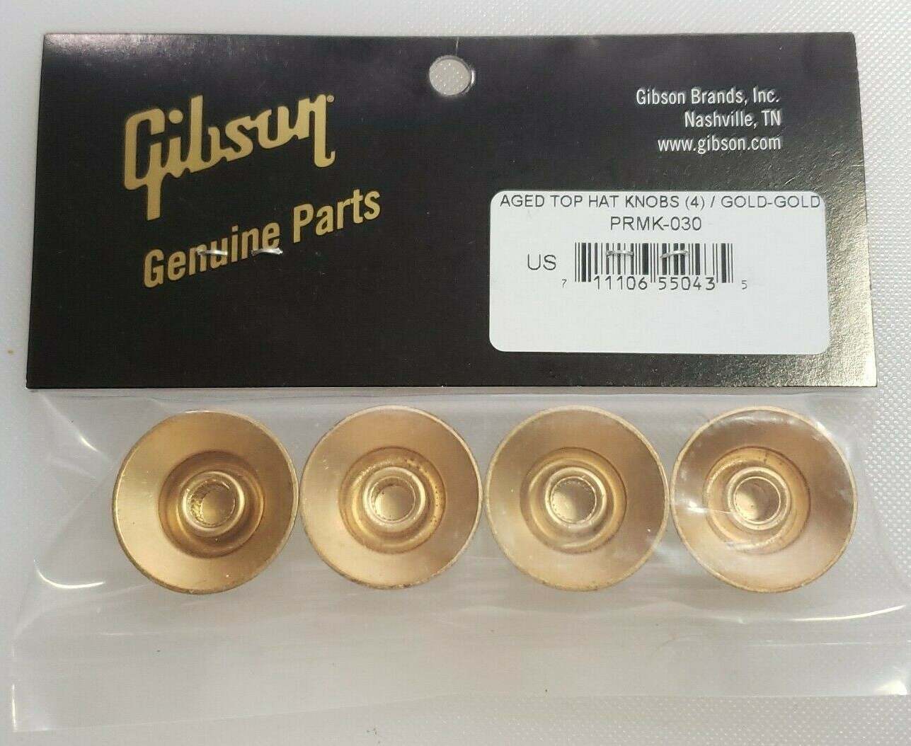 GIBSON® Gold Reflector Top Hat Knob Set Gold Insert / Les Paul Genuine “REAL”
