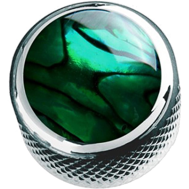 NEW – Q-Parts Dome Knob – GREEN ABALONE ON CHROME, KCD-0014