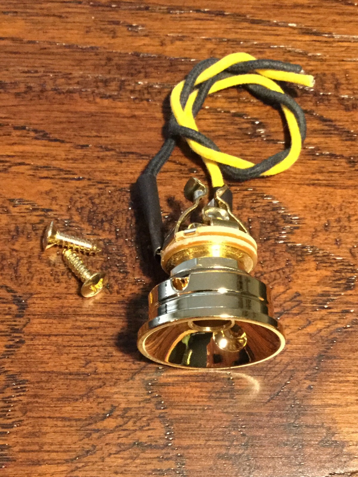 1 x GOLD / Tele ElectroSocket Jack Plate / PureTone Jack / Pre-Wired / Upgrade