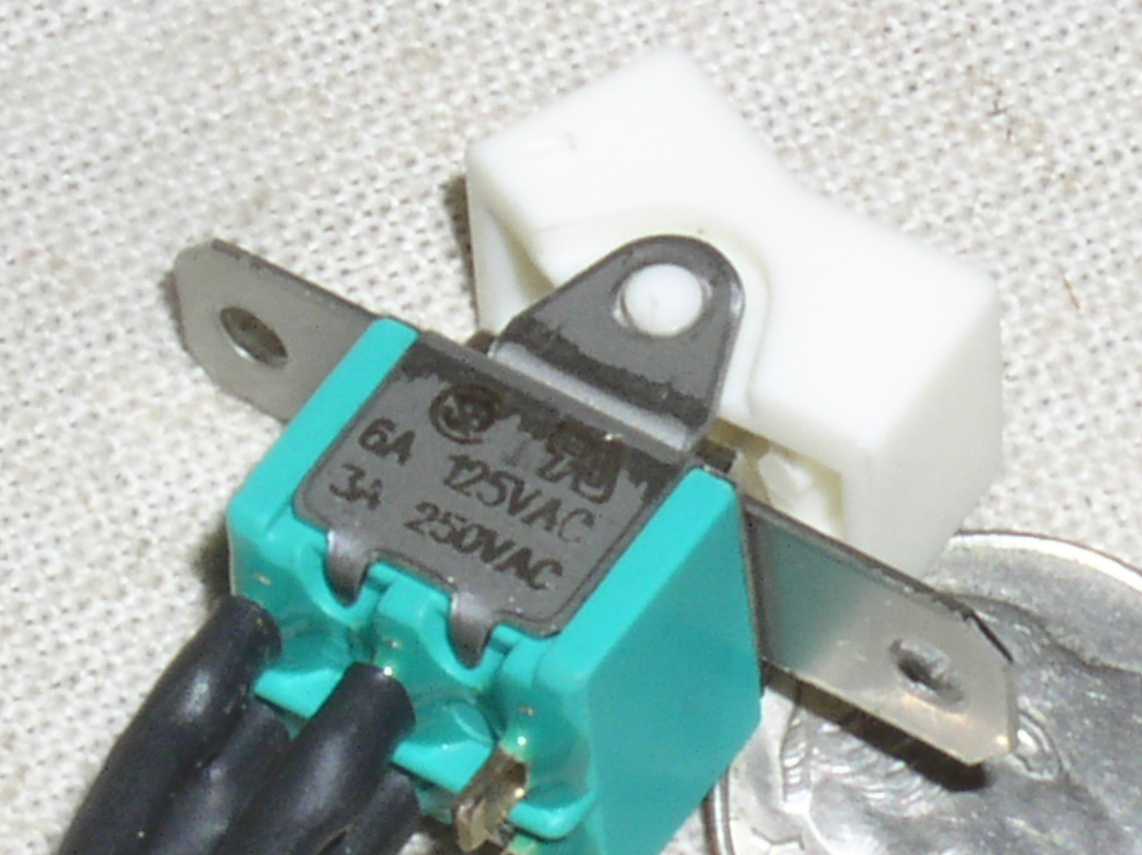 1 PRE-WIRED PANEL ROCKER TOGGLE DPDT ON-OFF ON-ON SWITCH 125 VAC 6A 6 AMP USA