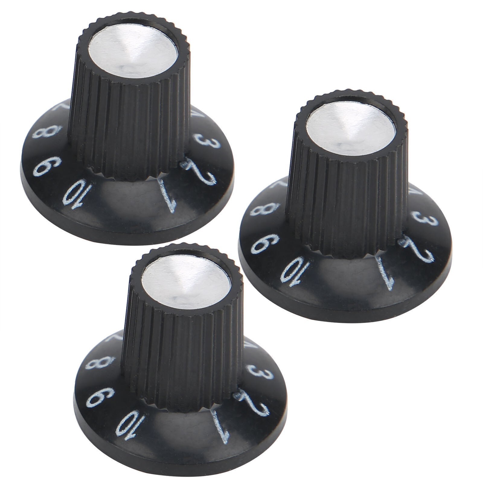 3Pcs Electric Guitar Control Knobs Plastic Witch‑Hat for Adjusting Tone Volume