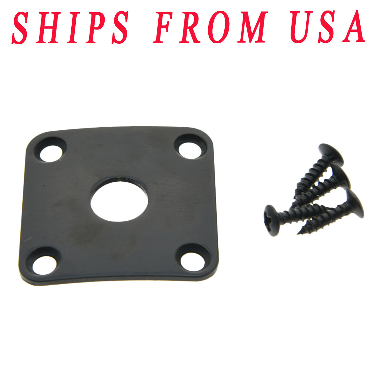 KAISH Metal Curved Bottom Jack Plate Square Jackplate Black Fits Gibson Les Paul