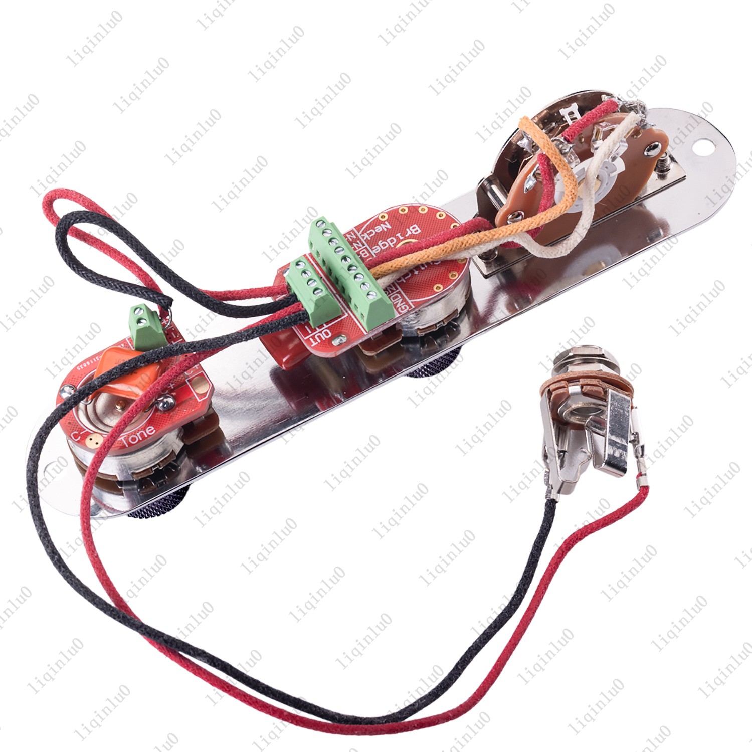Solderless Control Plate Brass shaft Pot w/ 3-Way Switch Wiring Harness for Tele