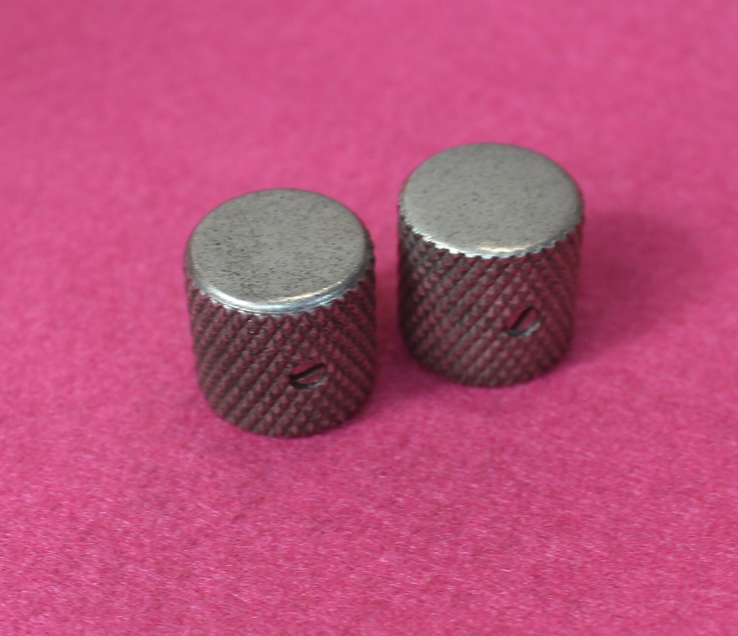 Aged Flat Knobs (2) For Telecaster Guitar/Bass – Nickel Relic