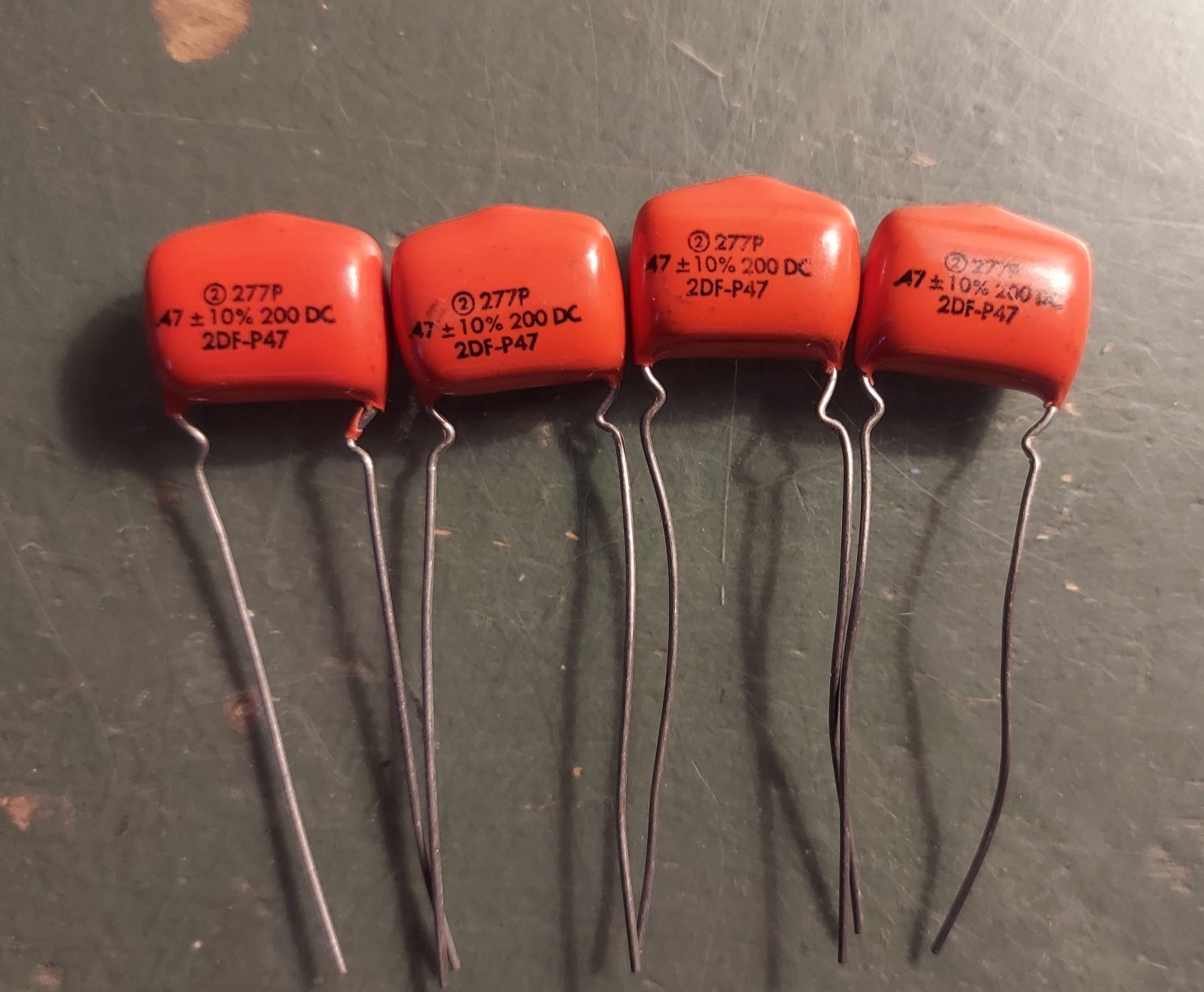 4x Sprague Orange Drop .47 200v 277P 10% Tolerance NOS