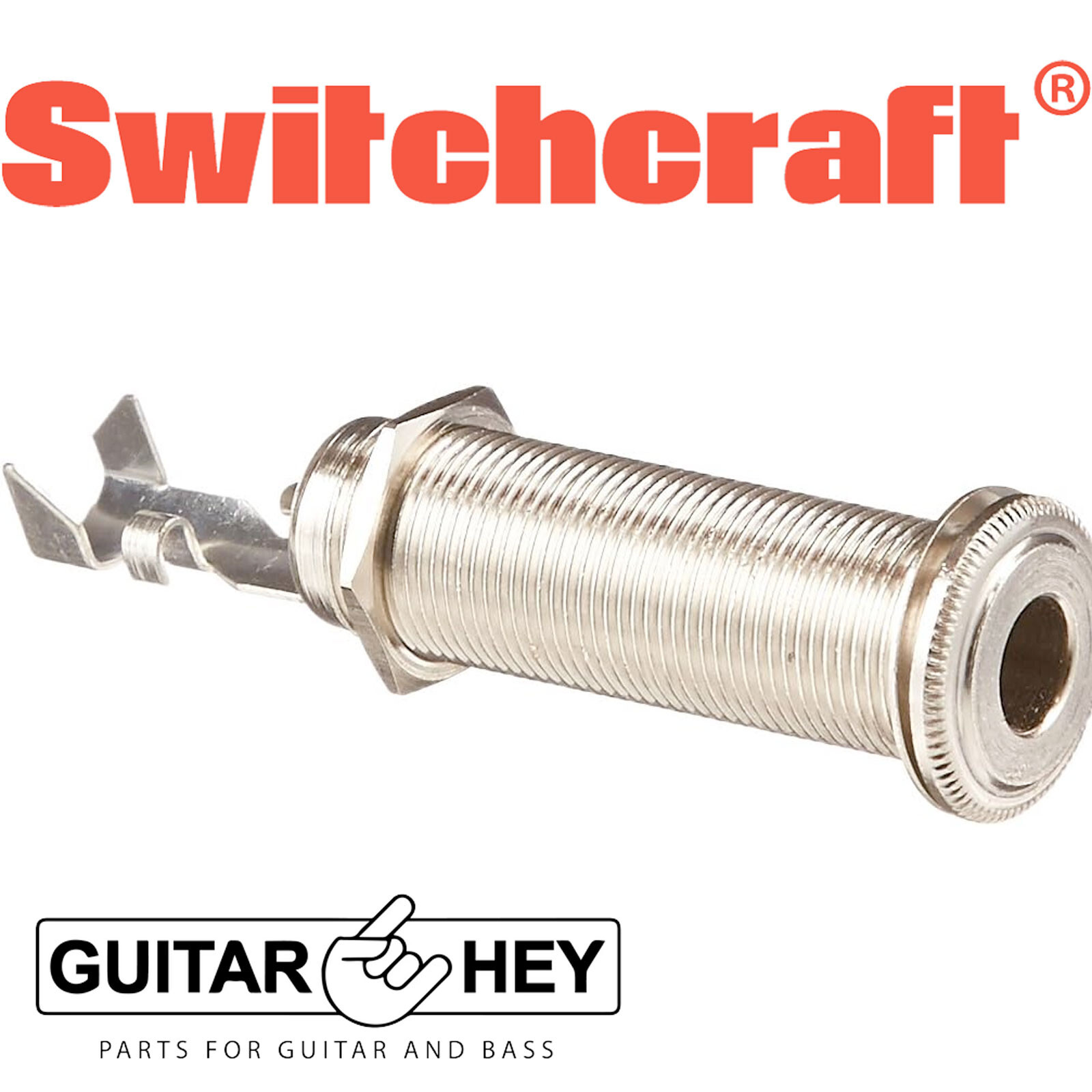 NEW (1) Switchcraft 151 MONO Long Threaded Barrel Jack for Guitar/Bass – NICKEL