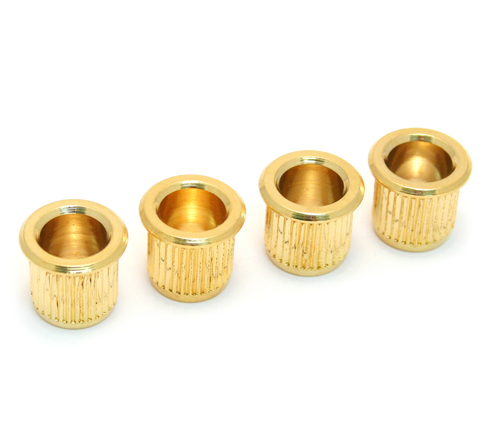 (4) Fender American P/Jazz Bass Gold 1/2″ String/Body Ferrules 004-9763-049