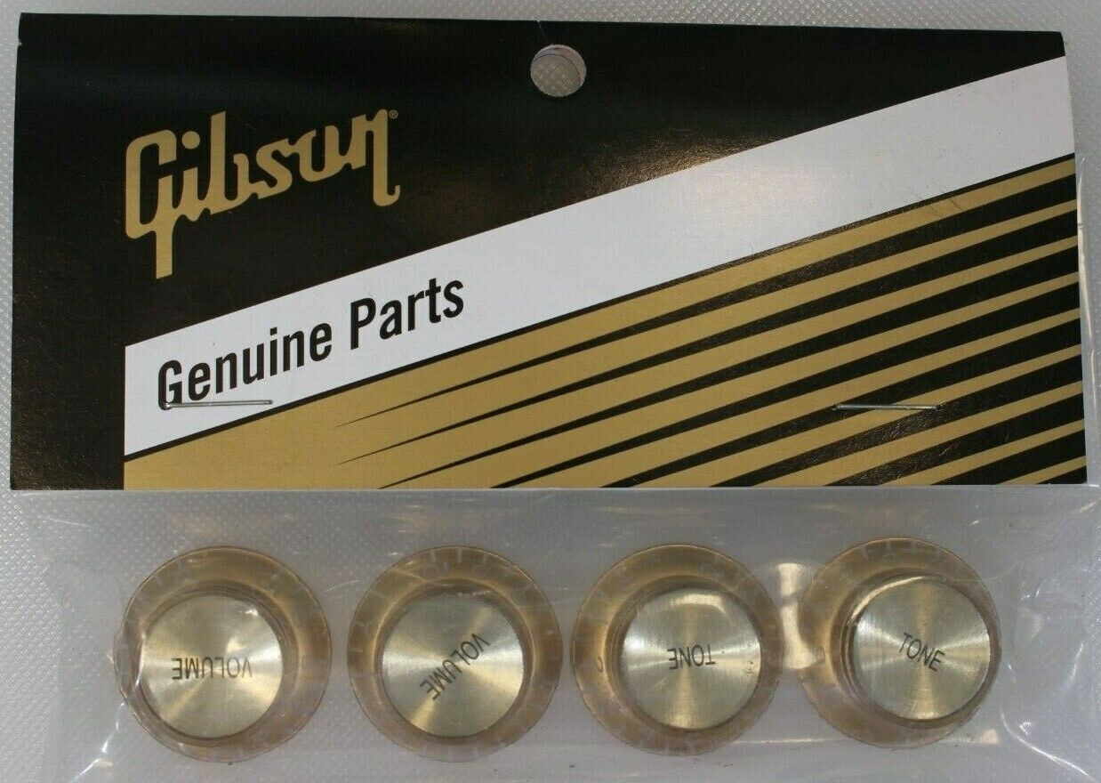 GIBSON Gold / Gold Reflector Knob Set Les Paul Genuine OEM Replacement Parts