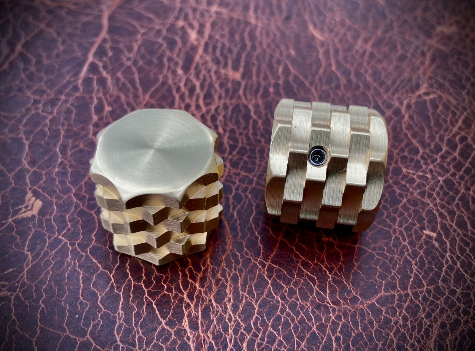 Van Dyke-Harms Ultra-Grip Brass Speed Guitar Knobs, Heavy Knurl, Custom, 2-pack