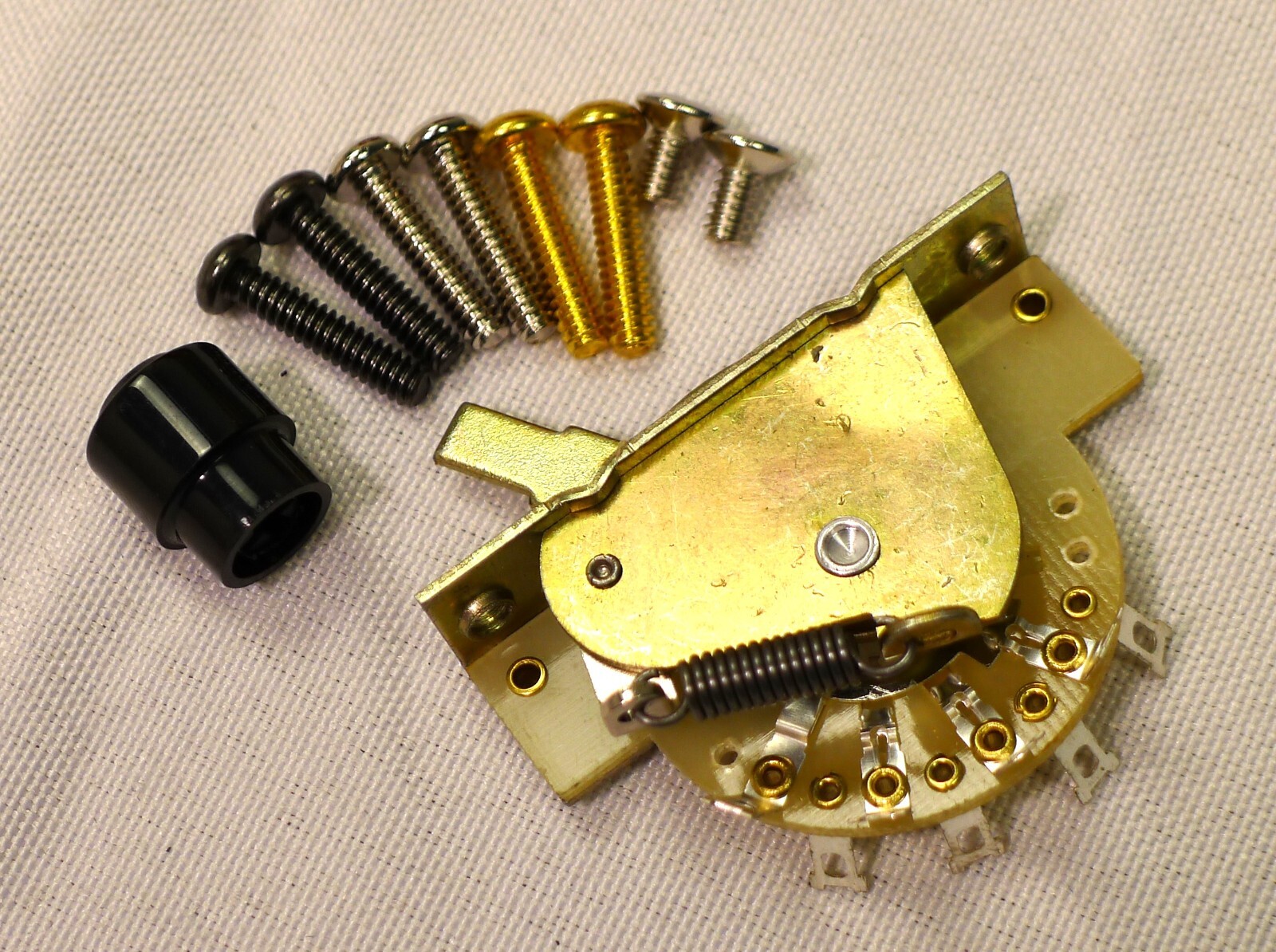 3 Way Blade Lever Switch With Black&Cream Barrel Knob Tele Guitar USA Shipping