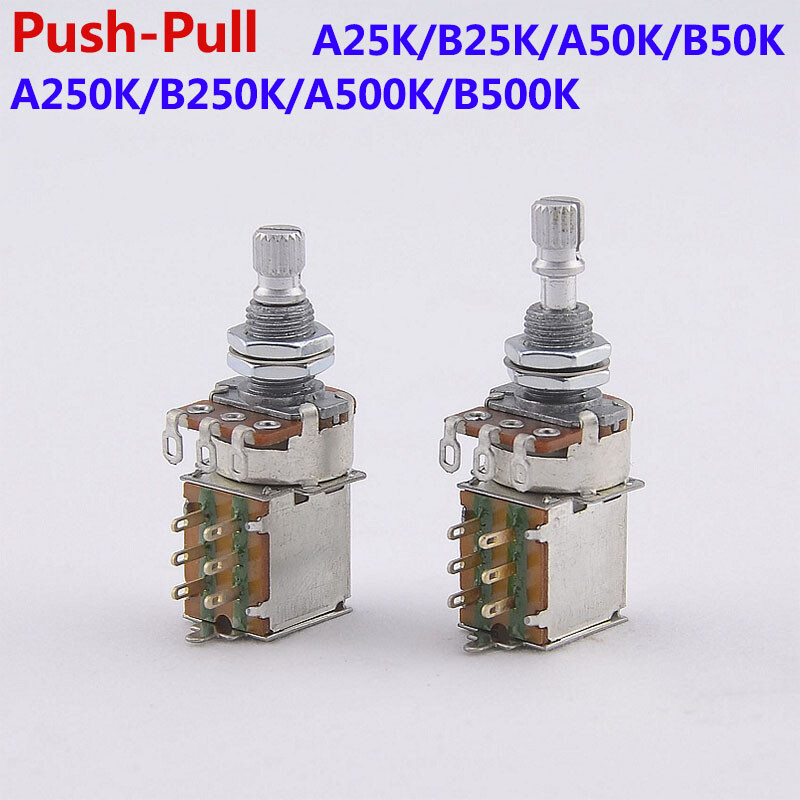 10 PCS Alpha Push Pull Potentiometer(POT) For Electric Guitar Bass A/B500K