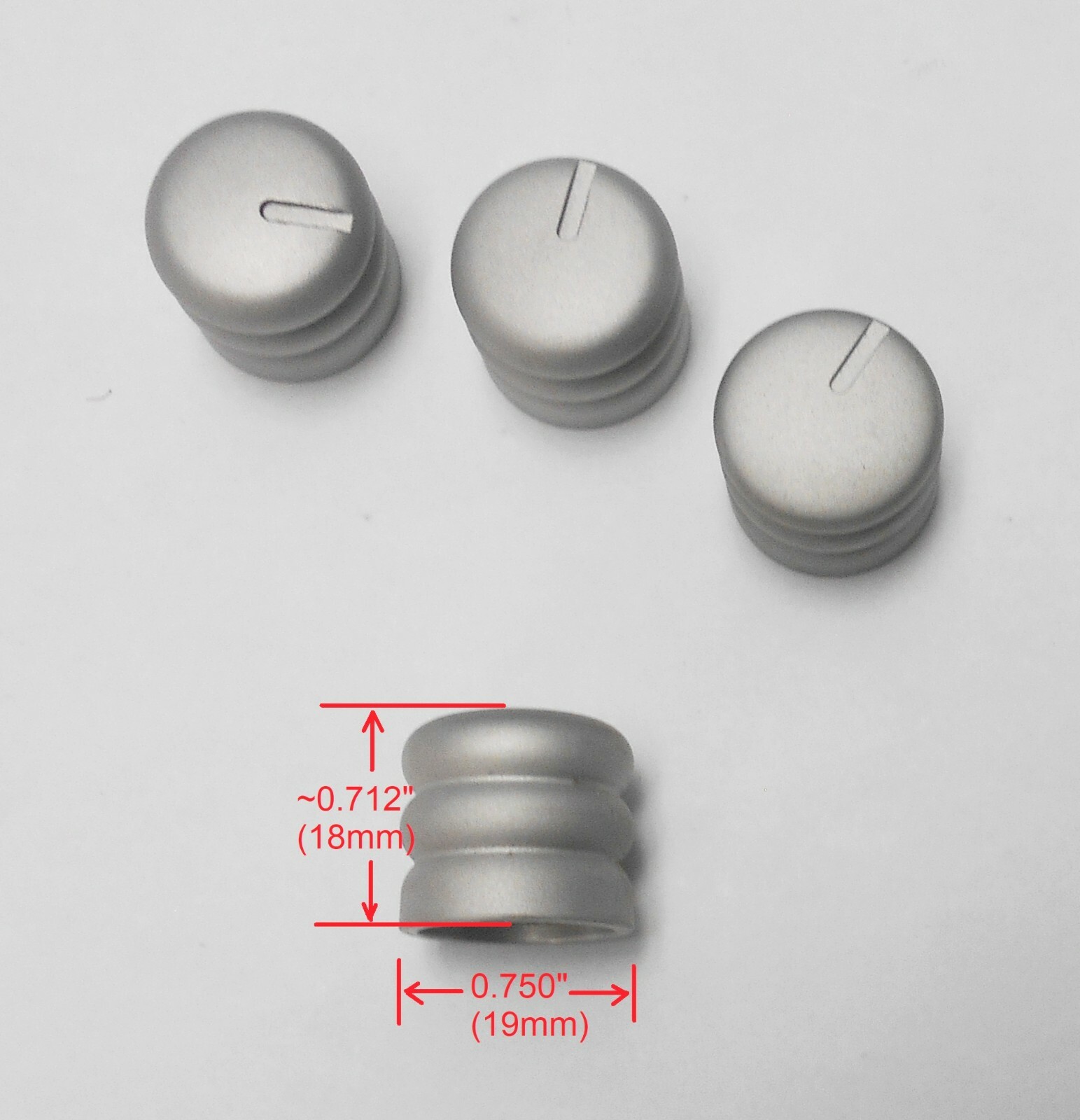 Hipshot Machined Amp Knobs Aluminum Satin QTY-(4) – NOS