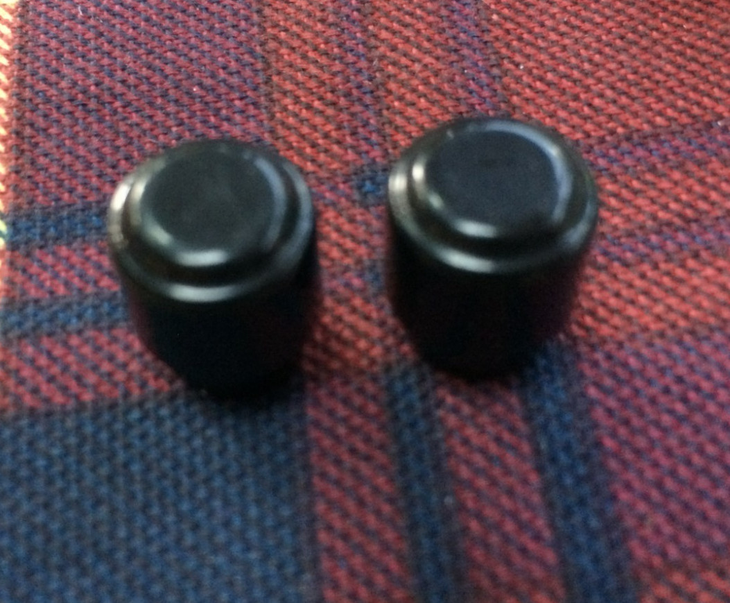 Set of 2 Squier Telecaster/Tele Guitar Black Round Switch Tip Knobs