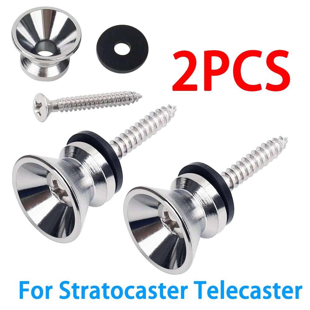 Genuine Fender Strap Buttons Chrome For Stratocaster Telecaster Bass Guitar