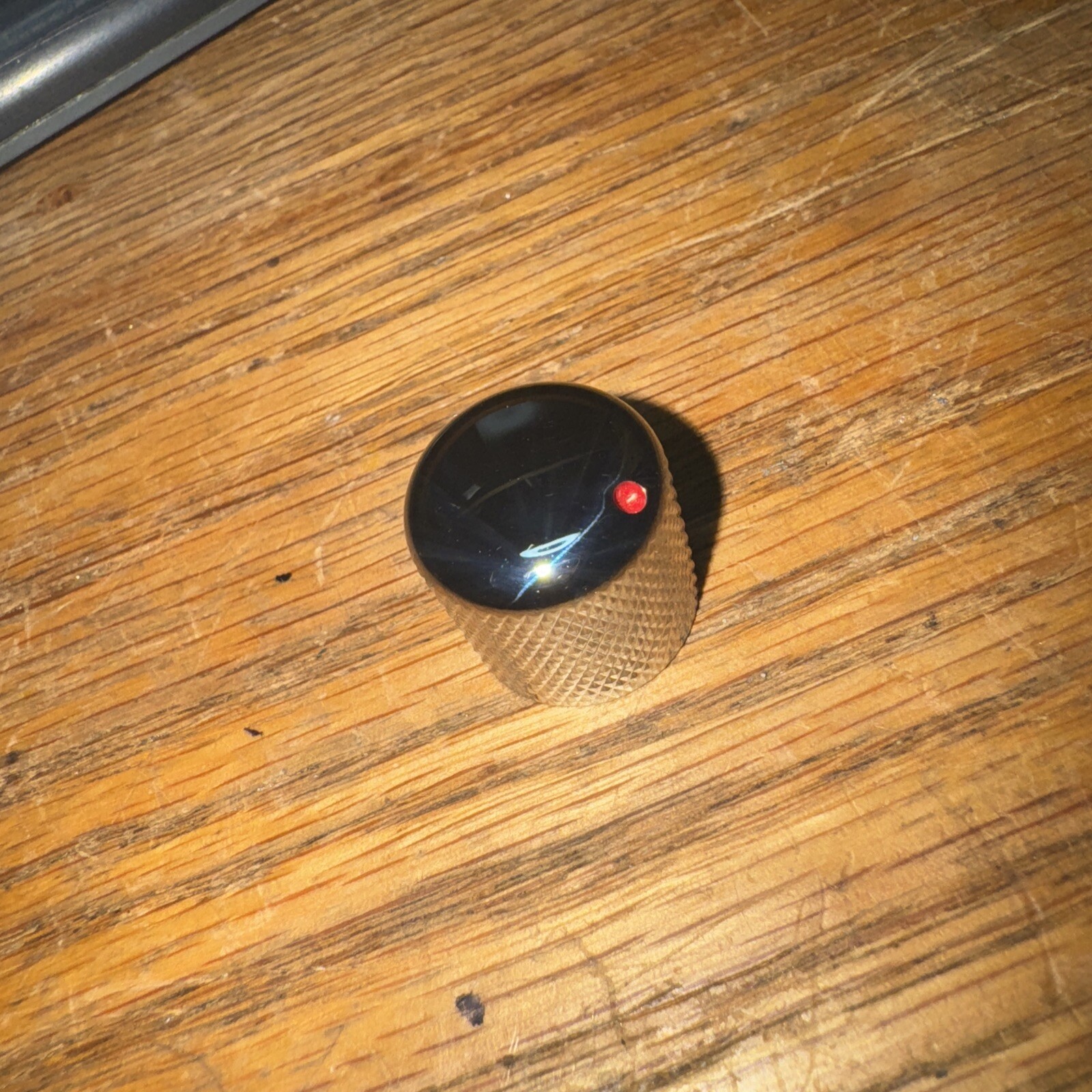 Chrome Steel 6mm Set-screw Guitar Knob With Red Pointer