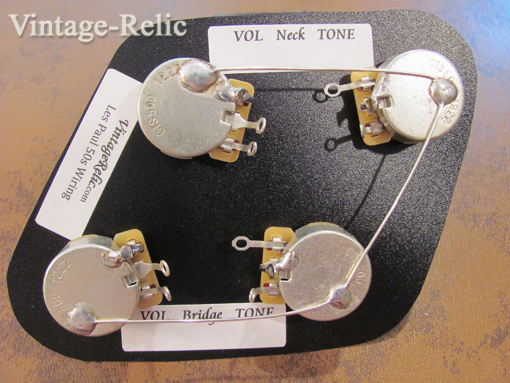 Pre-wired CTS 550k 10% short shaft POTS (NO caps) fits Gibson Les Paul Historic