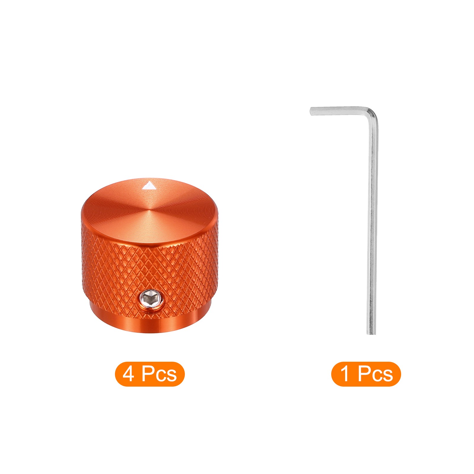 4Pcs Aluminium Potentiometer Knob Arrow Indicator 3/5″ Red (20×15.5mm)