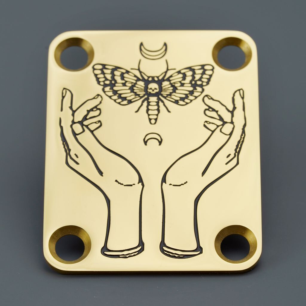 1 PCS Electric Guitar Electric Bass Neck Plate / Neck Joint Plate Two Hand Patte