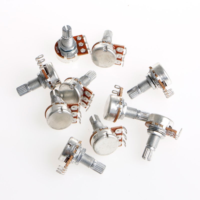 A100K Potentiometer Splined Pot Electric Guitar Bass Effect Amp Tone Volume 15mm