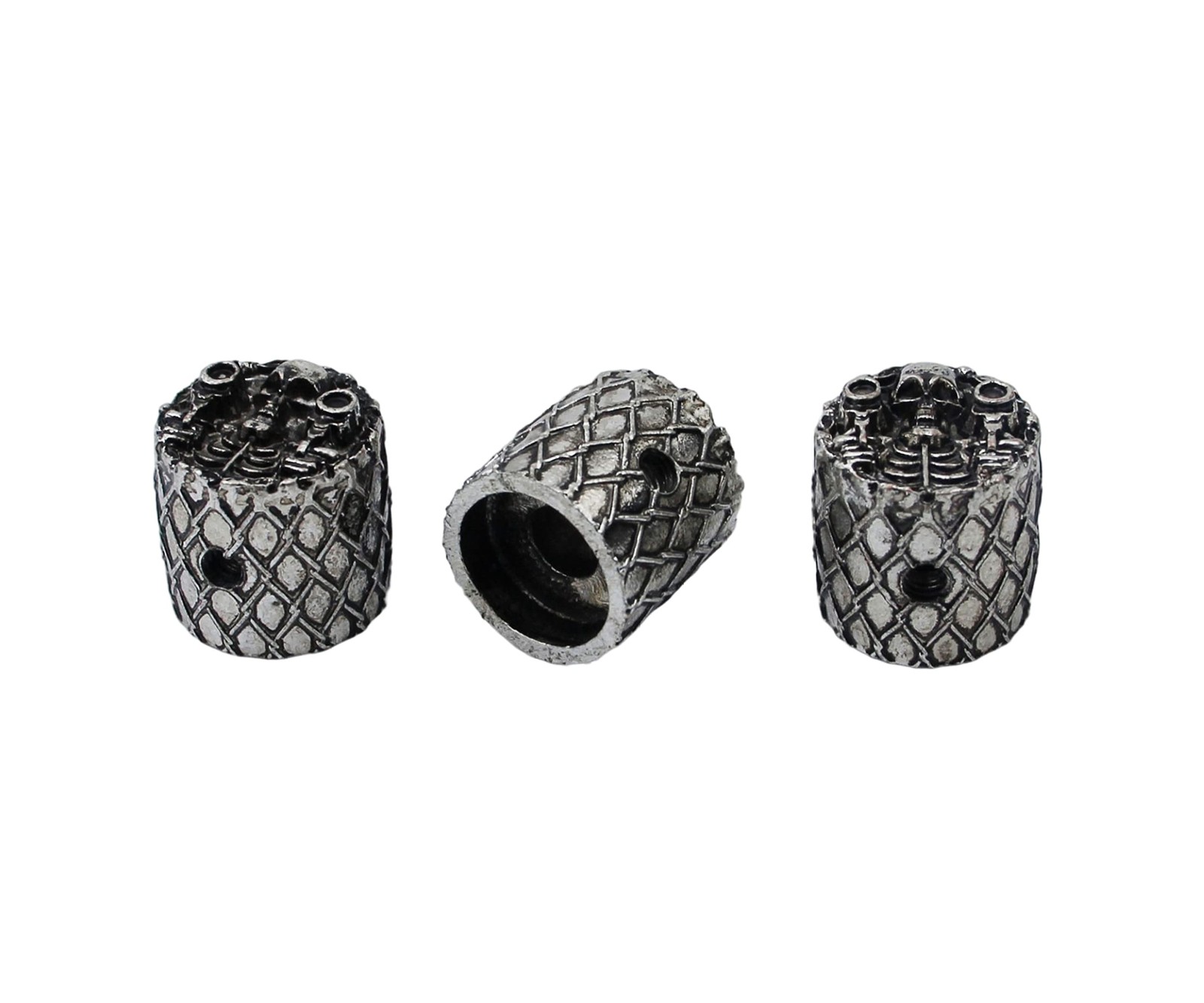 3Pcs Guitar Bass Knobs 6mm Dia. Shaft Pots – Zinc Alloy Cool Skull Surface Re…