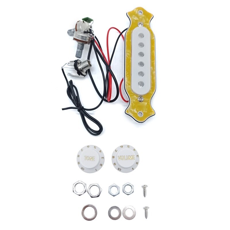 Cigar Box Guitar Soundhole Pickup Volume Tone Knobs Pots Wiring Harness