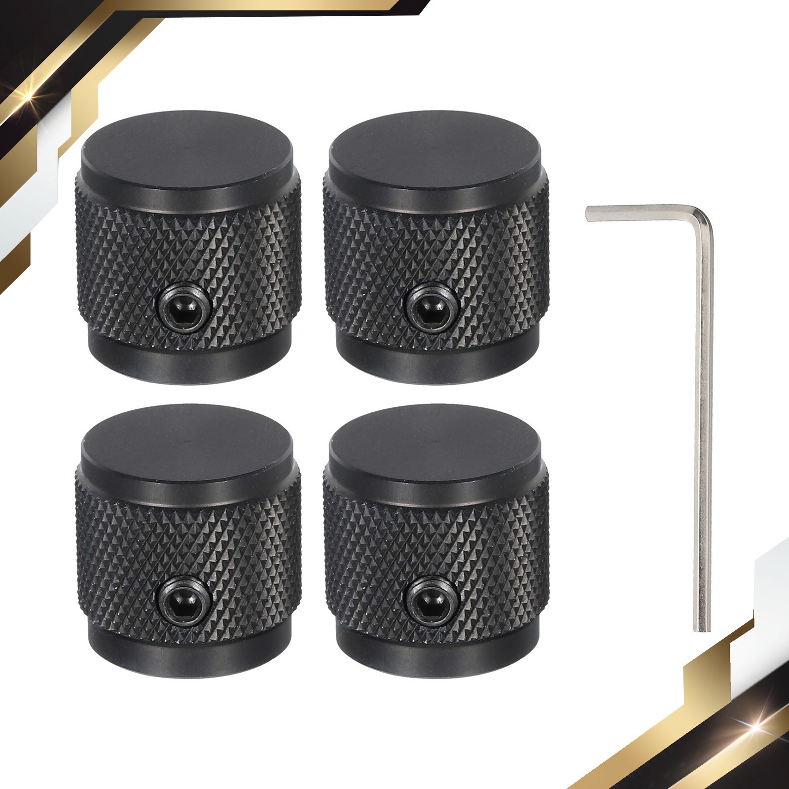 4 x Aluminium Potentiometer Knob Control Knob 17mm for Guitar Amplifier Black