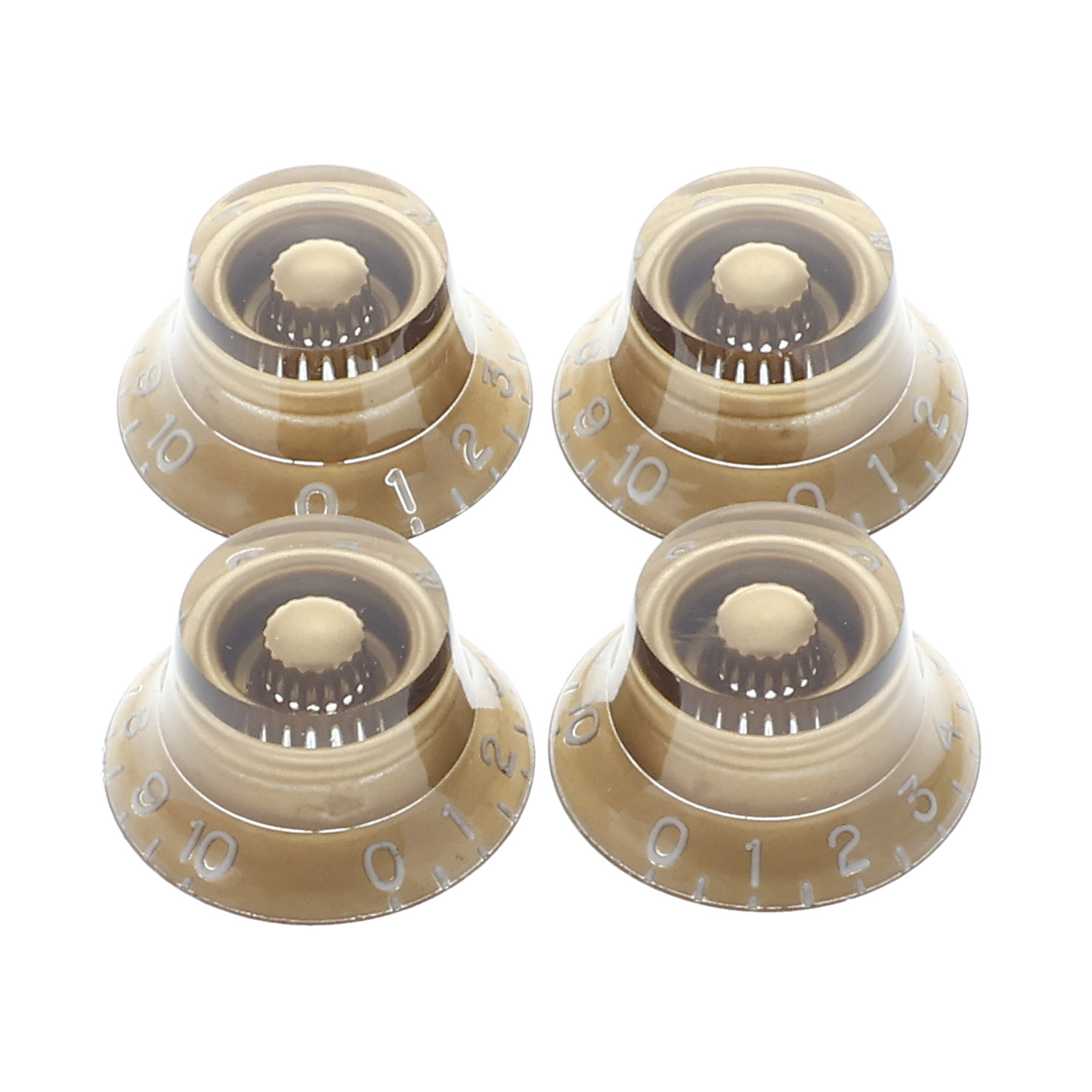 Les Paul Knobs Gold Top Hat Knobs (4) Knurled Split Shaft CTS Pots