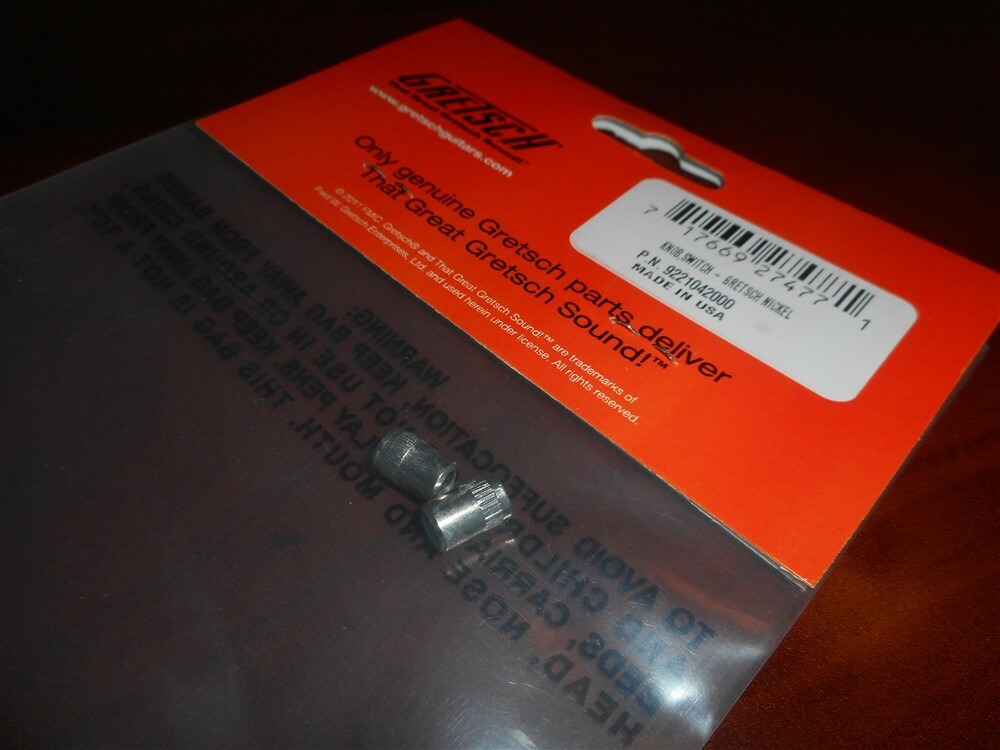 NEW Gretsch Switch Tips (2) For Current Gretsch Guitars, NICKEL, 922-1042-000