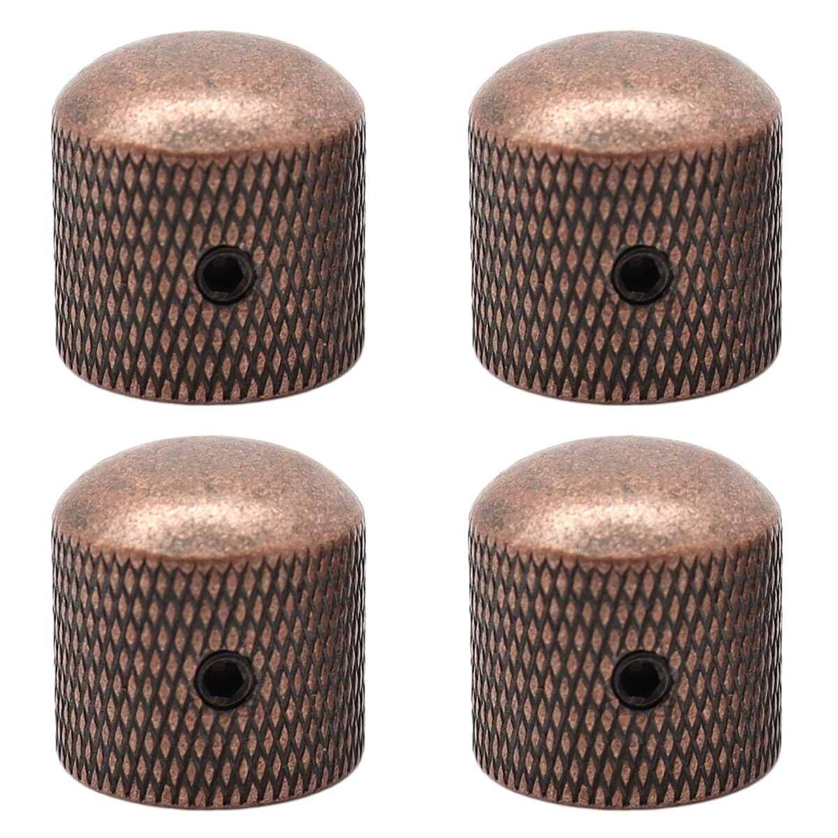 4Pcs Metal Dome Guitar Knobs Volume Tone Guitar Speed Control Knobs Red Copper