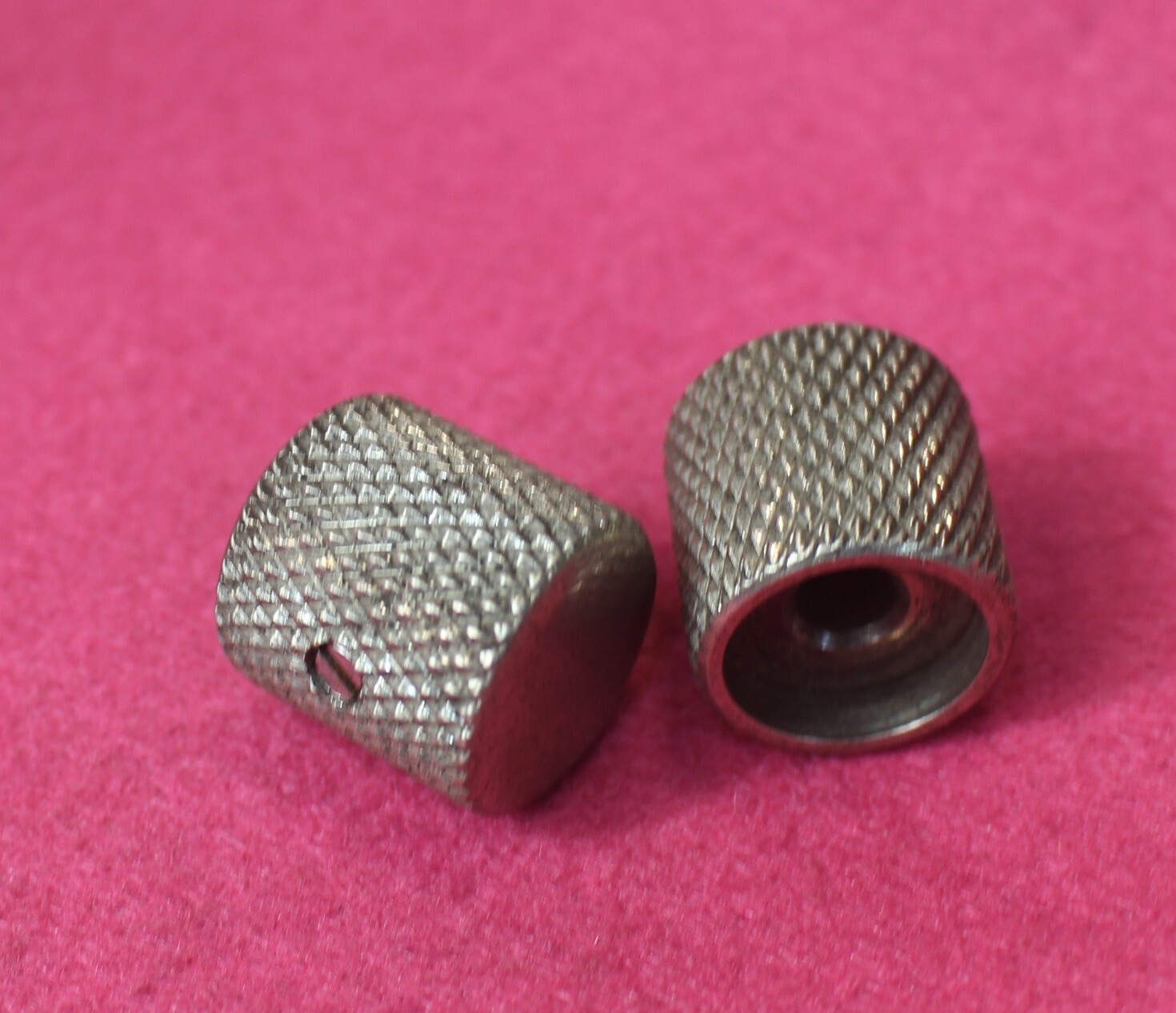 Aged Flat Knobs (2) For Telecaster Guitar/Bass – Nickel Relic
