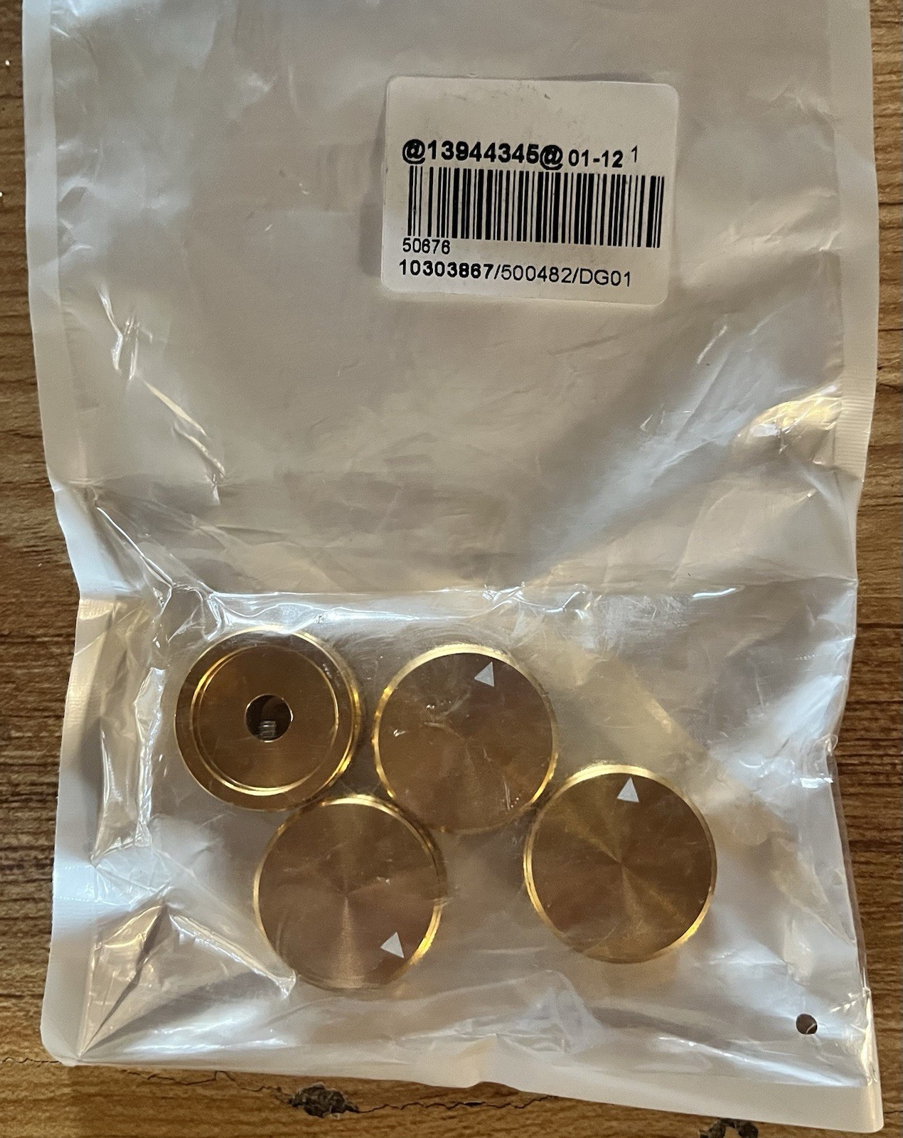 Set of 4 15.5mm 25 Aluminum Potentiometer Knobs 1/4” Gold
