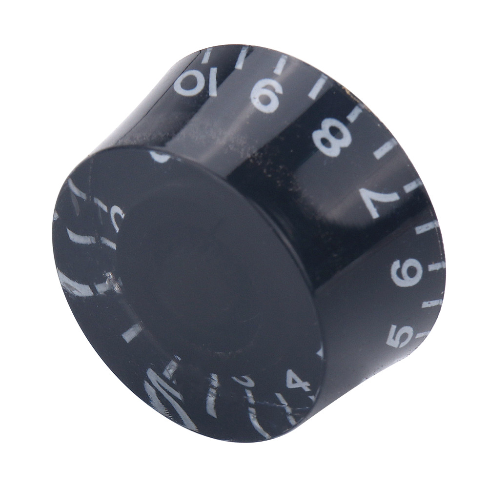 4pcs Acrylic Guitar Knobs Volume Tone Speed Control Knobs Black with White words