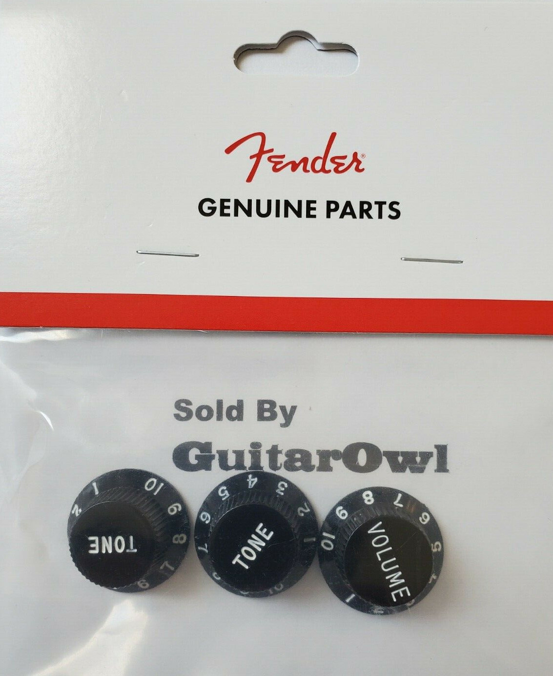 Fender Guitar Strat Black Control Knobs Volume Tone 0991365000 FREE SHIPPING