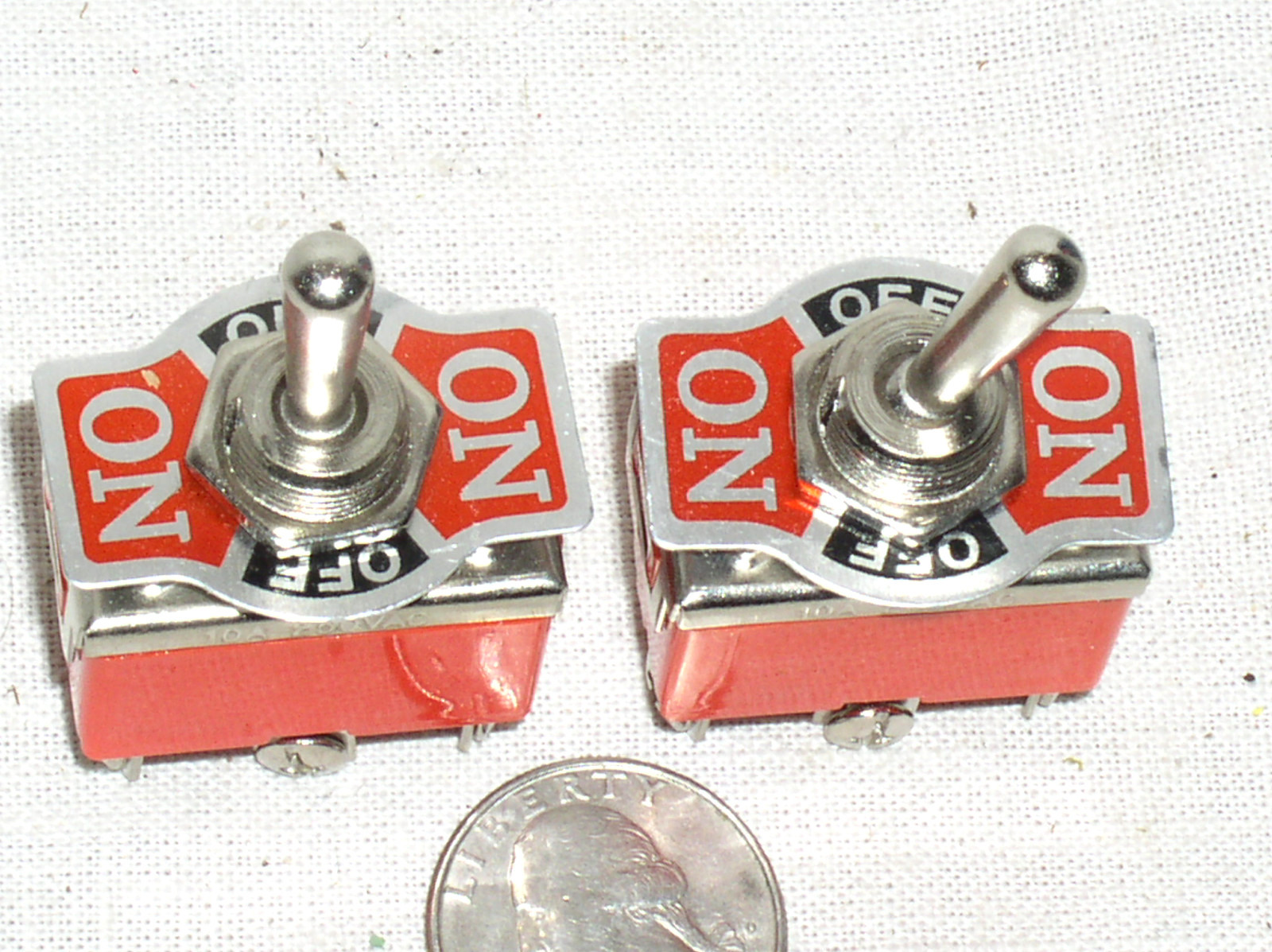2 NEW TOGGLE SW DPDT ON-OFF-MOMENTARY MOM SWITCH 15 AMP 15A ON-CENTER OFF-SPRING