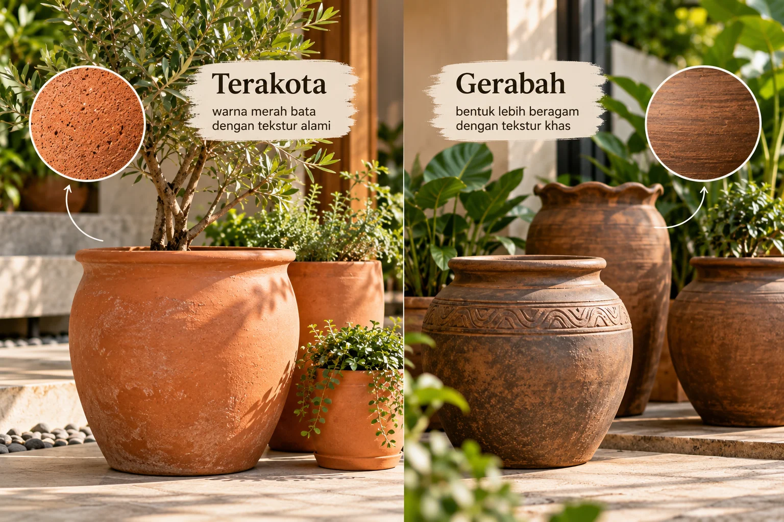 Pot Terakota vs Pot Gerabah untuk Tanaman, Mana Lebih Baik?